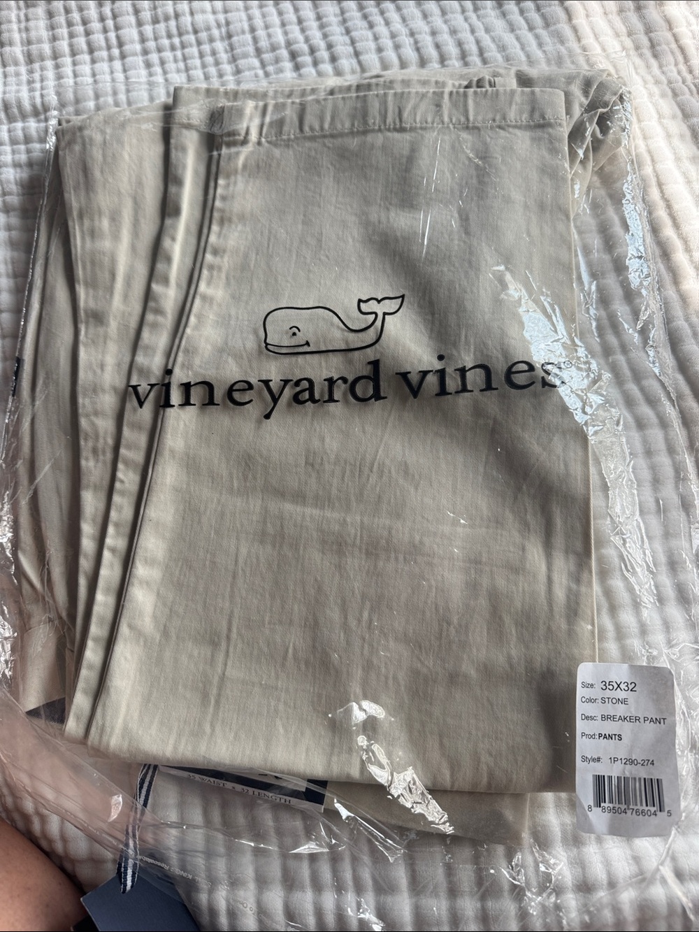 Men’s Vineyard Vines Stone Chino Pants - Light Stone 35 waist 32L new w tags